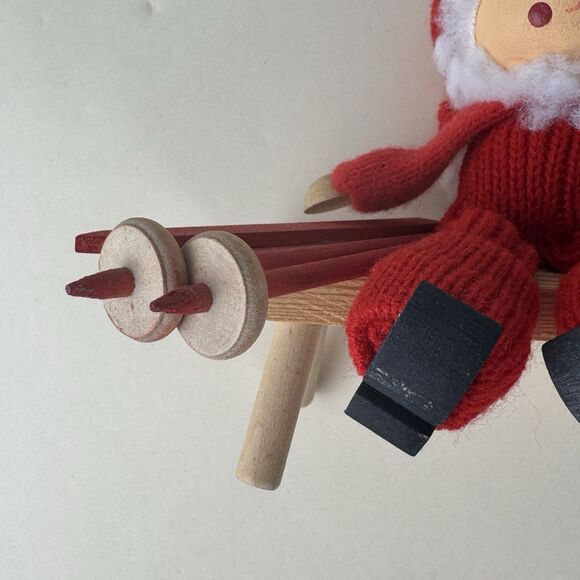 Ljungstroms Tomte Vintage Sweden 4” Christmas Figurine Wooden Decor Art Skiing - Picture 8 of 12